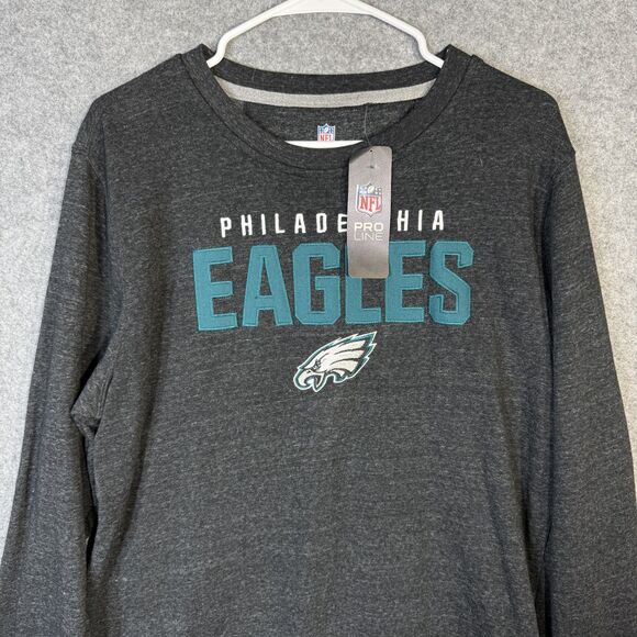 Philadelphia Eagles NFL Pro Line Crewneck Sweater Dark Gray Womens Size L NEW - Picture 1 of 12
